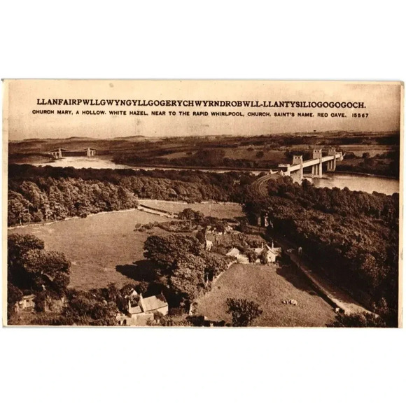 Church Mary Hollow White Hazel Rapid Whirlpool Saint's Name Red Cave Postcard - Picture 1 of 2